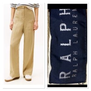 NWT Ralph Ralph Lauren Blue Label Women Sz 4 Linen Trousers